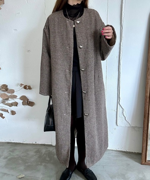 mansart マンサール コクーン　コート　ノーカラー　M グレー　【美品】 mansart マンサール コクーン コート ノーカラー M グレー