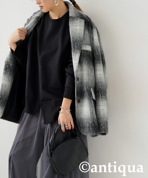 セール】スリット切り替えプルオーバー（スウェット）｜antiqua