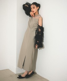 【ANDRESD】detached sleeve dress チュール ドレス パーティードレス 結婚式 同窓会 お呼ばれワンピース