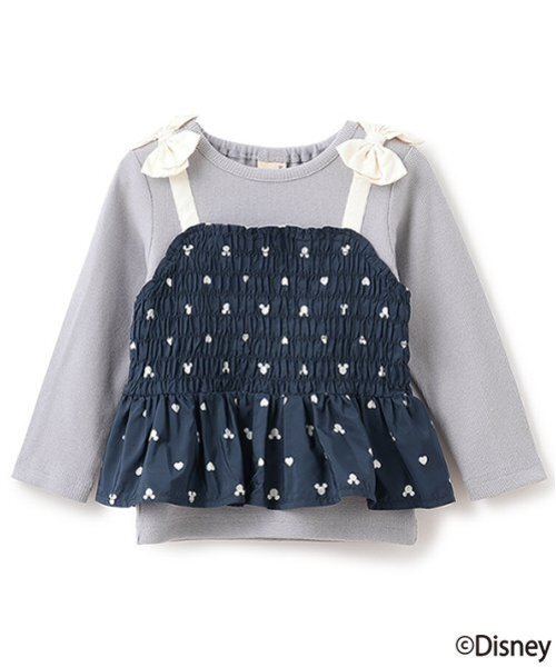 Disney（ディズニー）の「【Disney】柄ビスチェドッキング長T（Tシャツ/カットソー・キッズ・ネイビー/レッド・90cm/80ｃｍ/130cm/120cm/110cm/100cm）」の2枚目の写真
