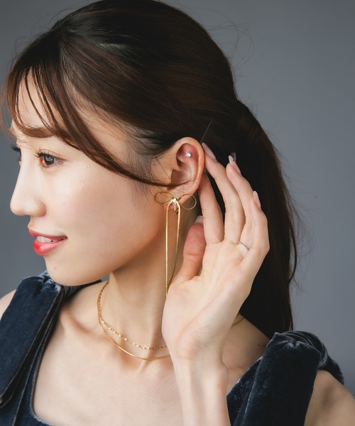Os accessory（オズアクセサリー）の「Os　-オズ-　【金属アレルギー対応】リボンスネークチェーン イヤリング（イヤリング・レディース・ゴールド/シルバー・ONE SIZE）」の20枚目の写真