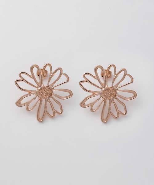 ciite'（シーテ）の「フラットデイジー ピアス  (両耳用)（ピアス（両耳用）・レディース・ゴールド/シルバー/ピンクゴールド・FREE）」の3枚目の写真