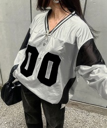 MEMECLE（メメクル）の「【 MEMECLE / メメクル 】ナンバリング　長袖　グロッシー ユニフォーム Tシャツ（Tシャツ/カットソー・メンズ）」