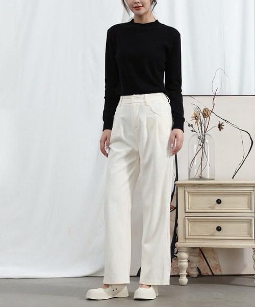 aimoha（アイモハ）の「【Aimoha】タック入りストレートパンツ（その他パンツ・レディース・ベージュ/ブラック・LARGE/X-LARGE/MEDIUM）」の9枚目の写真