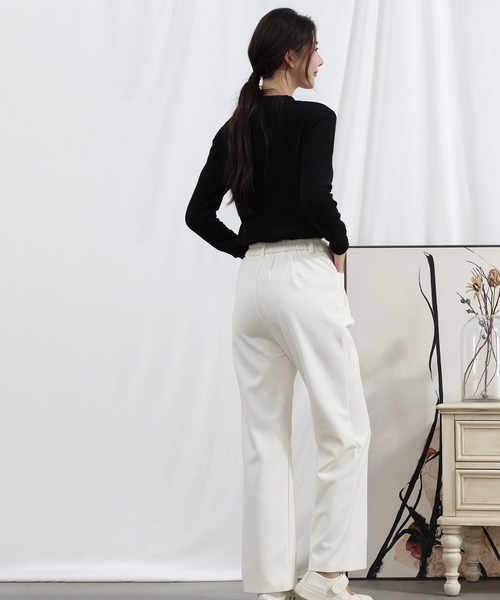 aimoha（アイモハ）の「【Aimoha】タック入りストレートパンツ（その他パンツ・レディース・ベージュ/ブラック・LARGE/X-LARGE/MEDIUM）」の10枚目の写真