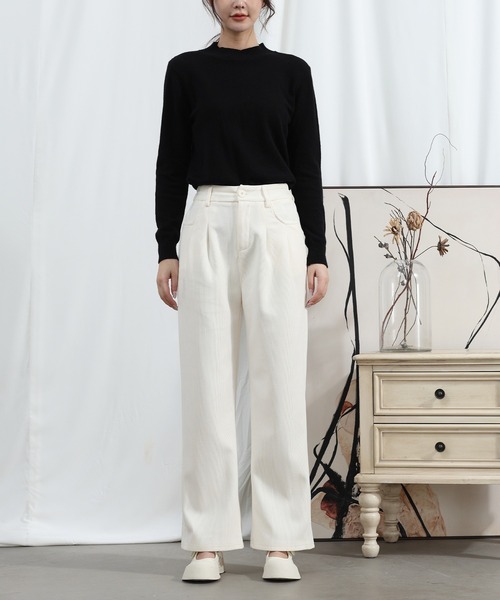 aimoha（アイモハ）の「【Aimoha】タック入りストレートパンツ（その他パンツ・レディース・ベージュ/ブラック・LARGE/X-LARGE/MEDIUM）」の11枚目の写真