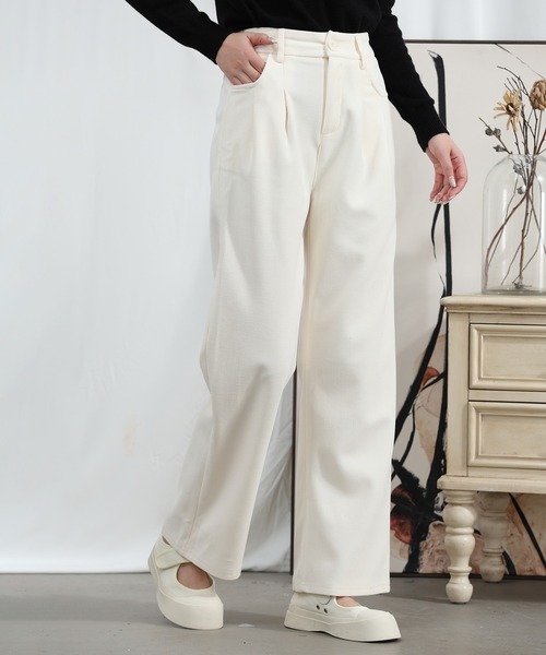 aimoha（アイモハ）の「【Aimoha】タック入りストレートパンツ（その他パンツ・レディース・ベージュ/ブラック・LARGE/X-LARGE/MEDIUM）」の3枚目の写真