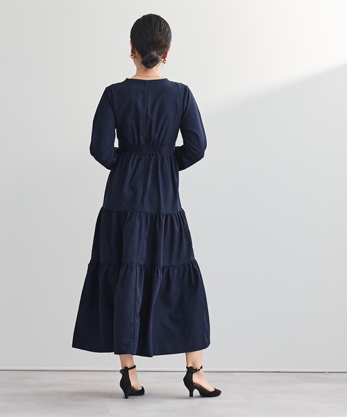 UR'S(ユアーズ)の「カシュクールティアードワンピース(ワンピース・レディース・ネイビー/ライトグレー・S/M/L)」の12枚目の写真