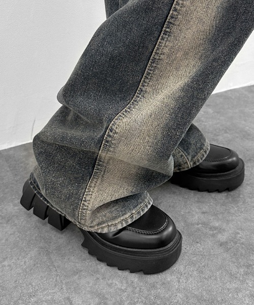 LVEU.（ラブユ.）の「【LVEU.】切り替えデザインデニムパンツ / ボトムス デニム パンツ 切替 ワイド ルーズ ウォッシュ 色落ち ヴィンテージ ブルー グランジ（デニムパンツ・レディース・ブルー・FREE）」の13枚目の写真