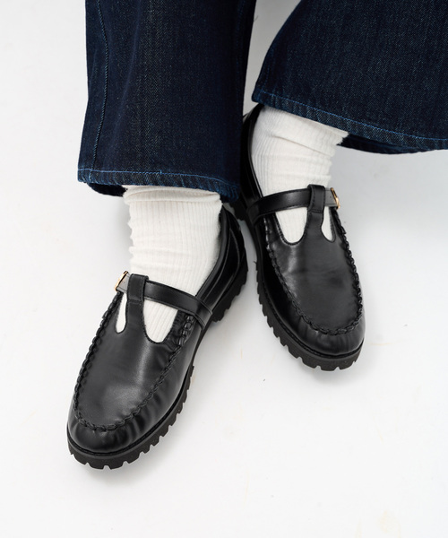 B.C STOCK（ベーセーストック）の「Tストラップモカシン（その他シューズ・レディース・ブラウン/ブラック・MEDIUM/SMALL/LARGE）」の6枚目の写真