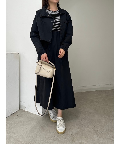 お値下げ♪【TOCCA】美品⭐︎ネイビー ジャケット ワンピースセット セール】 【セットアップ対応】ウールスムース タックディテール