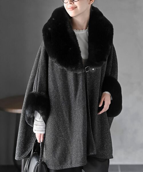 フェイクファーポンチョコート（ポンチョ）｜rps（アール