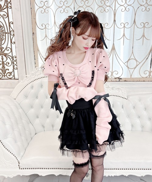 【セール】アームウォーマー付きハート刺繍ニット(ニット/セーター)|MA*RS(アメーバーマーズ) 【セール】アームウォーマー付きハート刺繍ニット(ニット/セーター)|MA*RS(アメーバーマーズ)