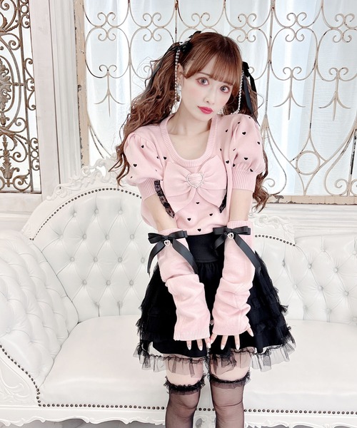 【セール】アームウォーマー付きハート刺繍ニット(ニット/セーター)|MA*RS(アメーバーマーズ) 【セール】アームウォーマー付きハート刺繍ニット(ニット/セーター)|MA*RS(アメーバーマーズ)