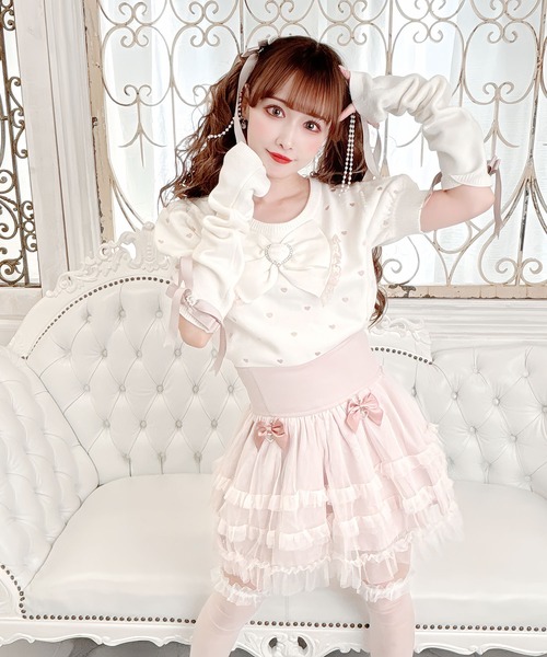 【セール】アームウォーマー付きハート刺繍ニット(ニット/セーター)|MA*RS(アメーバーマーズ) 【セール】アームウォーマー付きハート刺繍ニット(ニット/セーター)|MA*RS(アメーバーマーズ)