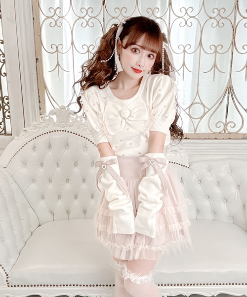 【セール】アームウォーマー付きハート刺繍ニット(ニット/セーター)|MA*RS(アメーバーマーズ) 【セール】アームウォーマー付きハート刺繍ニット(ニット/セーター)|MA*RS(アメーバーマーズ)