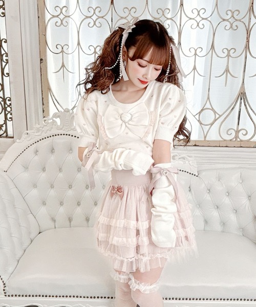 【セール】アームウォーマー付きハート刺繍ニット(ニット/セーター)|MA*RS(アメーバーマーズ) 【セール】アームウォーマー付きハート刺繍ニット(ニット/セーター)|MA*RS(アメーバーマーズ)