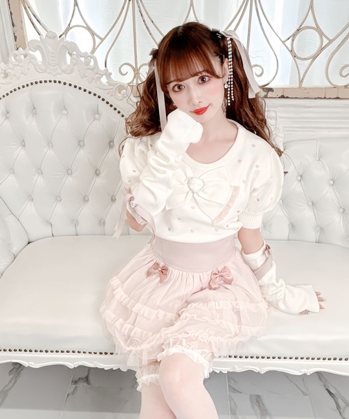 【セール】アームウォーマー付きハート刺繍ニット(ニット/セーター)|MA*RS(アメーバーマーズ) 【セール】アームウォーマー付きハート刺繍ニット(ニット/セーター)|MA*RS(アメーバーマーズ)