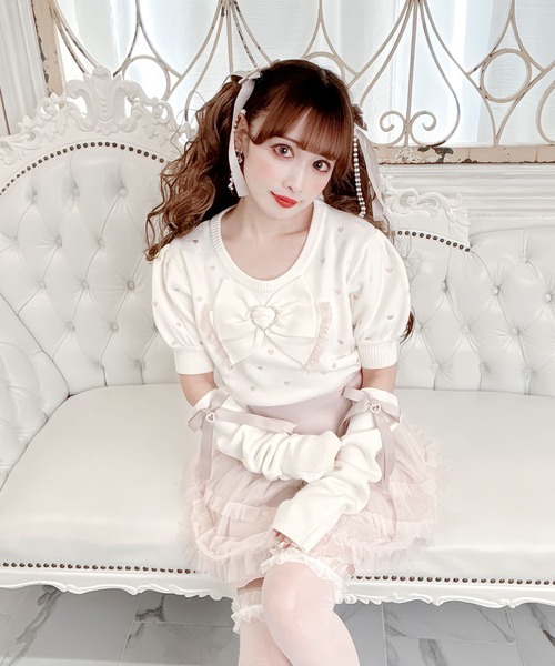 【セール】アームウォーマー付きハート刺繍ニット(ニット/セーター)|MA*RS(アメーバーマーズ) 【セール】アームウォーマー付きハート刺繍ニット(ニット/セーター)|MA*RS(アメーバーマーズ)