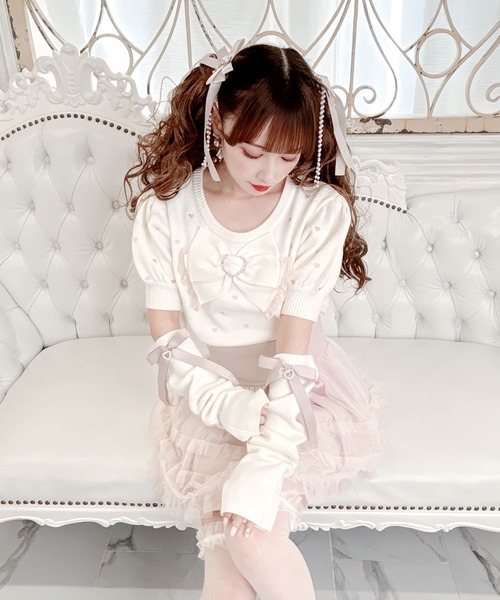 【セール】アームウォーマー付きハート刺繍ニット(ニット/セーター)|MA*RS(アメーバーマーズ) 【セール】アームウォーマー付きハート刺繍ニット(ニット/セーター)|MA*RS(アメーバーマーズ)