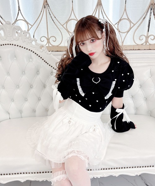 【セール】アームウォーマー付きハート刺繍ニット(ニット/セーター)|MA*RS(アメーバーマーズ) 【セール】アームウォーマー付きハート刺繍ニット(ニット/セーター)|MA*RS(アメーバーマーズ)