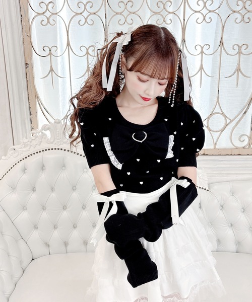 【セール】アームウォーマー付きハート刺繍ニット(ニット/セーター)|MA*RS(アメーバーマーズ) 【セール】アームウォーマー付きハート刺繍ニット(ニット/セーター)|MA*RS(アメーバーマーズ)