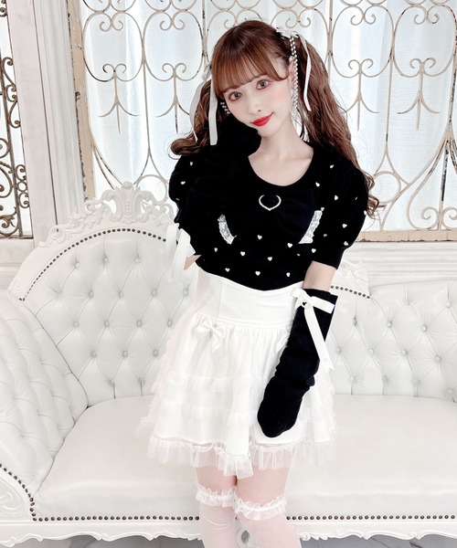 【セール】アームウォーマー付きハート刺繍ニット(ニット/セーター)|MA*RS(アメーバーマーズ) 【セール】アームウォーマー付きハート刺繍ニット(ニット/セーター)|MA*RS(アメーバーマーズ)