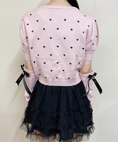 【セール】アームウォーマー付きハート刺繍ニット(ニット/セーター)|MA*RS(アメーバーマーズ) 【セール】アームウォーマー付きハート刺繍ニット(ニット/セーター)|MA*RS(アメーバーマーズ)