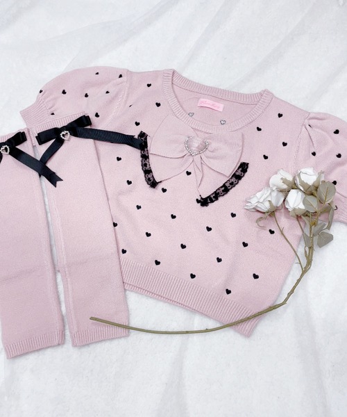 【セール】アームウォーマー付きハート刺繍ニット(ニット/セーター)|MA*RS(アメーバーマーズ) 【セール】アームウォーマー付きハート刺繍ニット(ニット/セーター)|MA*RS(アメーバーマーズ)