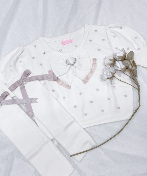 【セール】アームウォーマー付きハート刺繍ニット(ニット/セーター)|MA*RS(アメーバーマーズ) 【セール】アームウォーマー付きハート刺繍ニット(ニット/セーター)|MA*RS(アメーバーマーズ)