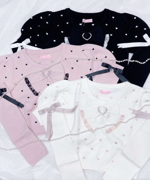 【セール】アームウォーマー付きハート刺繍ニット(ニット/セーター)|MA*RS(アメーバーマーズ) 【セール】アームウォーマー付きハート刺繍ニット(ニット/セーター)|MA*RS(アメーバーマーズ)