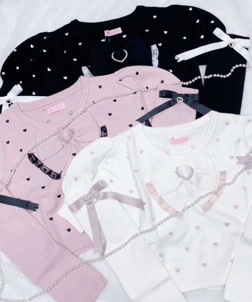 【セール】アームウォーマー付きハート刺繍ニット(ニット/セーター)|MA*RS(アメーバーマーズ) 【セール】アームウォーマー付きハート刺繍ニット(ニット/セーター)|MA*RS(アメーバーマーズ)