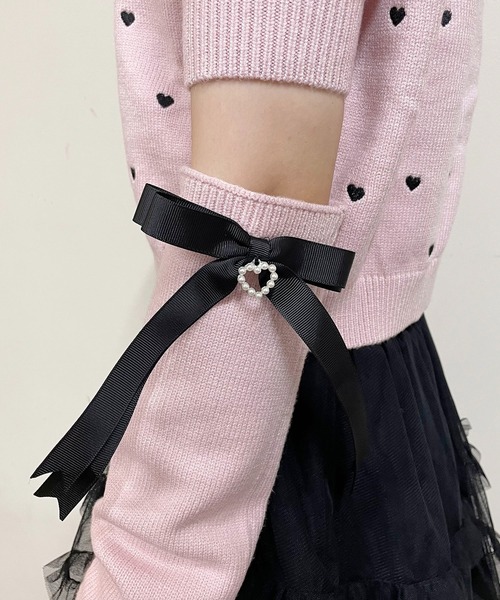 【セール】アームウォーマー付きハート刺繍ニット(ニット/セーター)|MA*RS(アメーバーマーズ) 【セール】アームウォーマー付きハート刺繍ニット(ニット/セーター)|MA*RS(アメーバーマーズ)