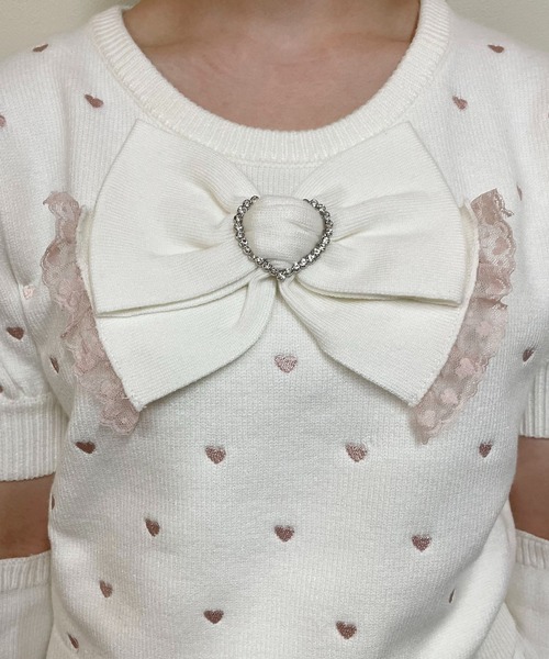 【セール】アームウォーマー付きハート刺繍ニット(ニット/セーター)|MA*RS(アメーバーマーズ) 【セール】アームウォーマー付きハート刺繍ニット(ニット/セーター)|MA*RS(アメーバーマーズ)