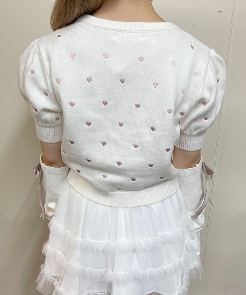 【セール】アームウォーマー付きハート刺繍ニット(ニット/セーター)|MA*RS(アメーバーマーズ) 【セール】アームウォーマー付きハート刺繍ニット(ニット/セーター)|MA*RS(アメーバーマーズ)