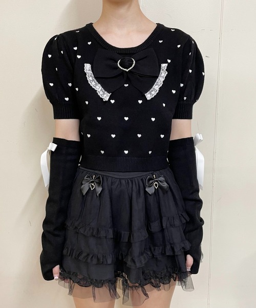 【セール】アームウォーマー付きハート刺繍ニット(ニット/セーター)|MA*RS(アメーバーマーズ) 【セール】アームウォーマー付きハート刺繍ニット(ニット/セーター)|MA*RS(アメーバーマーズ)