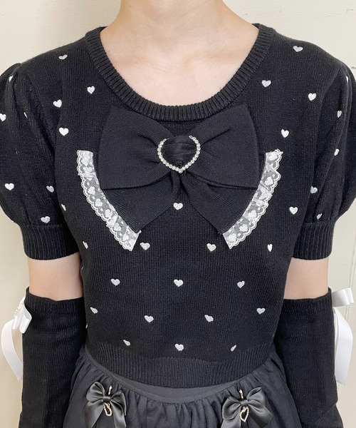 【セール】アームウォーマー付きハート刺繍ニット(ニット/セーター)|MA*RS(アメーバーマーズ) 【セール】アームウォーマー付きハート刺繍ニット(ニット/セーター)|MA*RS(アメーバーマーズ)