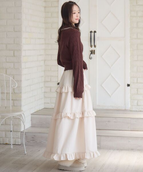 ems excite（エムズエキサイト）の「フリルティアードSK（スカート・レディース・ナチュラル/ブラック/ブルー系その他2・FREE）」の5枚目の写真