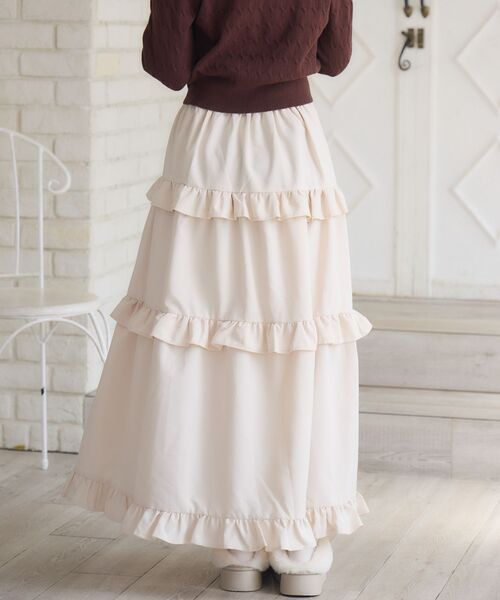 ems excite（エムズエキサイト）の「フリルティアードSK（スカート・レディース・ナチュラル/ブラック/ブルー系その他2・FREE）」の11枚目の写真