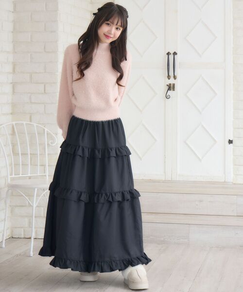 ems excite（エムズエキサイト）の「フリルティアードSK（スカート・レディース・ナチュラル/ブラック/ブルー系その他2・FREE）」の12枚目の写真