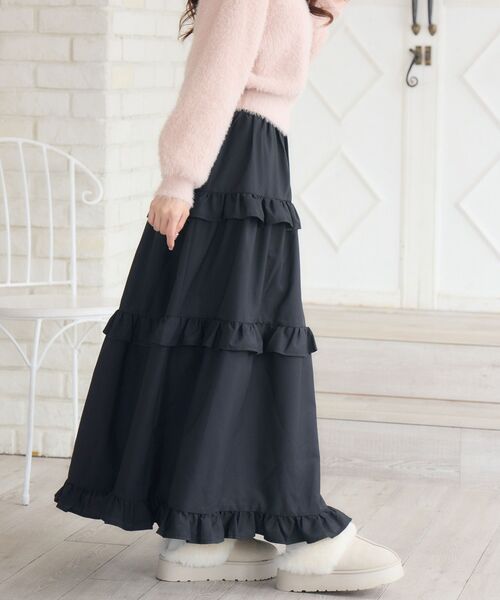 ems excite（エムズエキサイト）の「フリルティアードSK（スカート・レディース・ナチュラル/ブラック/ブルー系その他2・FREE）」の17枚目の写真