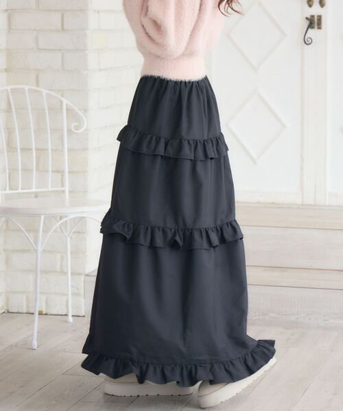 ems excite（エムズエキサイト）の「フリルティアードSK（スカート・レディース・ナチュラル/ブラック/ブルー系その他2・FREE）」の18枚目の写真