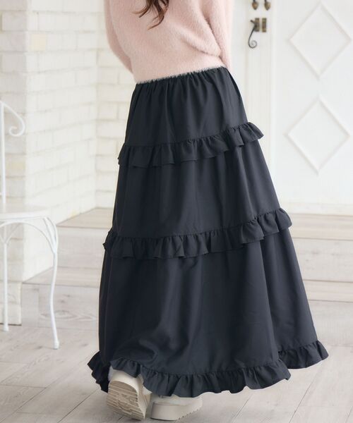 ems excite（エムズエキサイト）の「フリルティアードSK（スカート・レディース・ナチュラル/ブラック/ブルー系その他2・FREE）」の19枚目の写真