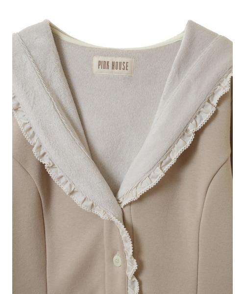 PINK HOUSE（ピンクハウス）の「ボンバーヒートフード付きカーディガン（パーカー・レディース・ブルー/ブラック/グレイッシュベージュ/ピンク・フリー）」の14枚目の写真