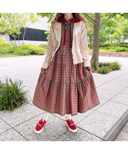 PINK HOUSE（ピンクハウス）の「ボンバーヒートフード付きカーディガン（パーカー・レディース・ブルー/ブラック/グレイッシュベージュ/ピンク・フリー）」の6枚目の写真