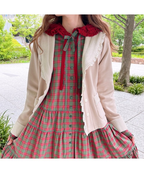 PINK HOUSE（ピンクハウス）の「ボンバーヒートフード付きカーディガン（パーカー・レディース・ブルー/ブラック/グレイッシュベージュ/ピンク・フリー）」の7枚目の写真