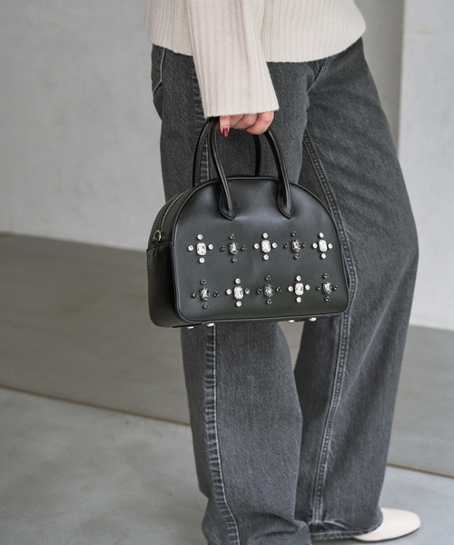 LE TALON（ルタロン）の「LE TALON bijou bag（ボストンバッグ・レディース・ブラック/ホワイト・FREE）」の7枚目の写真