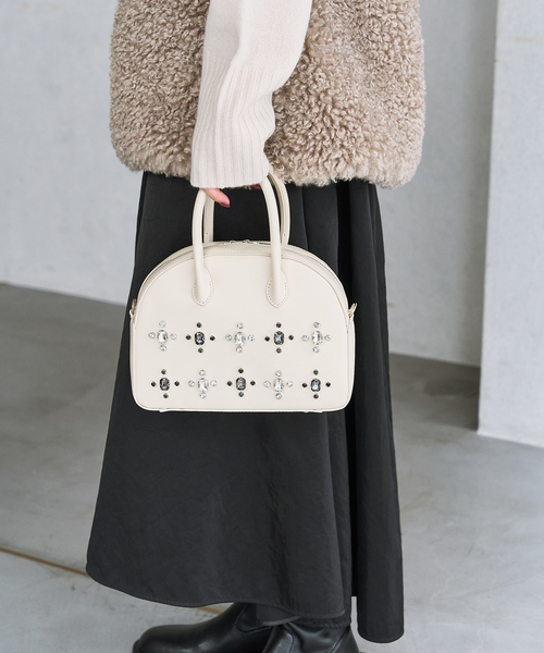 LE TALON（ルタロン）の「LE TALON bijou bag（ボストンバッグ・レディース・ブラック/ホワイト・FREE）」の10枚目の写真