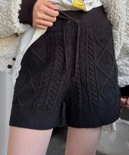 りょーや　パンツ／ニット セール】ケーブル編みニットキュロットパンツ（その他パンツ）｜LADY