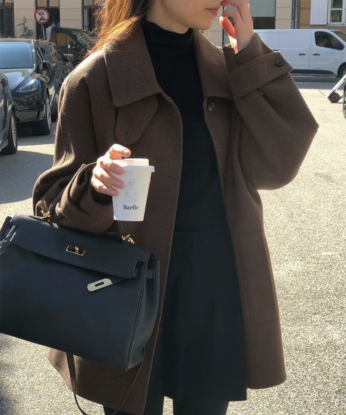 Doula Doula(ドゥーラドゥーラ)の「ウールライクステンカラーコート(その他アウター・レディース・ブラウン/ネイビー/ブラック/グレー・FREE)」の18枚目の写真